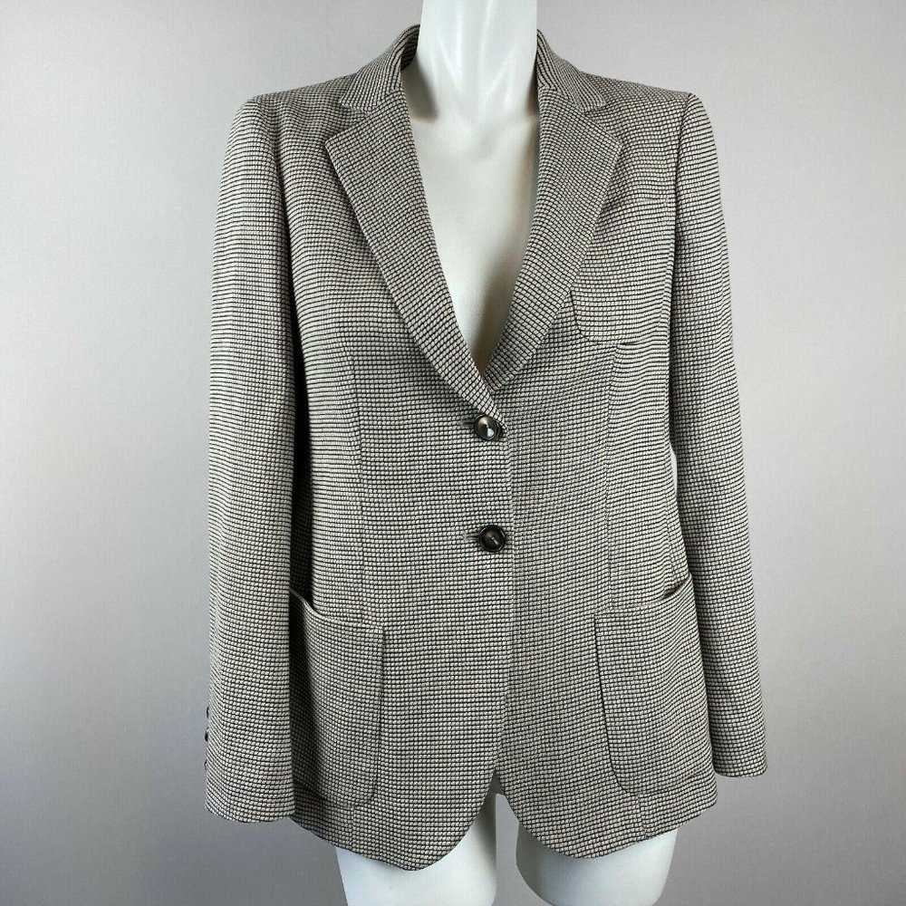 Armani Collezioni Gray Equestrian 2 Button Blazer